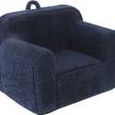 Kids Snuggly-Soft Sherpa Chair, Cuddly Toddler Foam Chair for Boys and Girls, Dark Blue