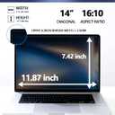 Magnetic Laptop Privacy Screen for 14 Inch 16:10, That Screen Size is 11.87 in Wide and 7.42 in High.Removable Laptop Computer Screen Privacy Shield Anti Glare And Blue Light with Lenovo Hp Dell Acer Asus Thinkpad Envy