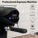 Espresso Machine with Steam Milk Frother Semi Automatic 20 Bar Compact Black with Touch Screen for home Cafetera Espresso, Latte, Cappuccino, Americano, Macchiato