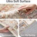 befbee 9x12 Area Rugs for Living Room,Ultra-Thin Washable Rug, Non-Slip Lightweight Foldable Area Rug, Stain Resistant Vintage Large Rugs(Turmeric/Grey, 9'x12')
