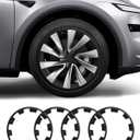 Model Y All-in-one Wheel Rim Protector for Tesla Model Y Juniper 20" Helix Wheel- Strips for Curb Rash Prevention Wheel Rim Protector Easy to Install (Matte Black, 4pcs)