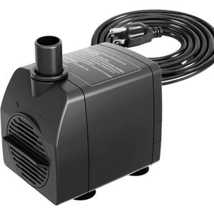 Submersible Pump 200GPH with AUTO-Shut-Off 5.2ft High Lift for Fountains, Hydroponics, Ponds, Aquariums & More
