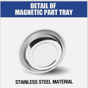 HORUSDY Magnetic Tray | 2-Piece | Round Magnetic Parts Tray | 3 Inch 4 Inch 6 Inch Magnetic Tray for Mechanic's | Stainless Steel
