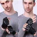 Fingerless Driving Gloves PU Faux Leather Outdoor Sport Half Finger Glove for Men Women Teens (S)