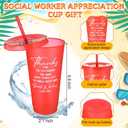 MotiMind 12 Pcs Employee Appreciation Gifts Bulk 24 oz for Women Men Social Worker Graduation Appreciation Week Tumblers with Lids Straw Thank You Cup for Christian Staff Volunteer Coworker Gifts