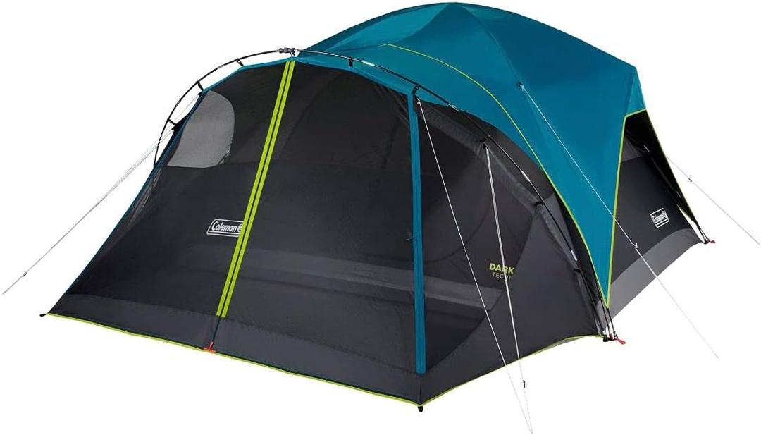 Coleman 8-Person Carlsbad Dark Room Dome Camping Tent with Screen Room, 2 Rooms, Blue, 457 x 366 cm, 183 cm