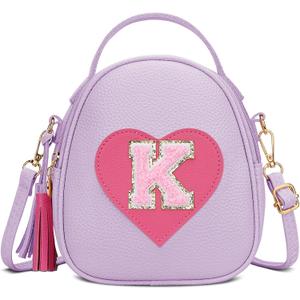 KKXIU Purse Gifts for Girls Cute Little Girl Crossbody Bag Heart Kids Small Backpack with Tassel (Purple-K)