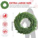 Wavwavw 36" Christmas Large Norfolk Pine Wreath for Front Door