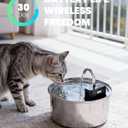 Wireless Cat Water Fountain - 108oz/3.2L Automatic Cat Water Fountain Cordless, Stainless Steel Battery Operated Pet Fountain Rechargeable Water Dispenser for Cats, Dogs, Multiple Pets