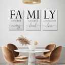 GUBIYU Home Family Wall Decor, Set of 3 Inspirational Canvas Prints Black and White Framed Canvas Art Paintings Wood Wall Decoration for Dining Room Bedroom Living Room 12"x16"