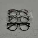 MEETSUN Blue Light Blocking Glasses, Anti Eye Strain Headache (Sleep Better),Computer Reading Glasses UV400 Transparent Lens (Black+Leopard+Tortoise, 53)