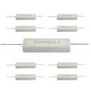 10Pcs Cement Resistor 10W 5 Ohm Resistor, Ceramic Resistor Power Resistor, Precharge Horizontal Resistors Wirewound Resistor, Flame Resistance