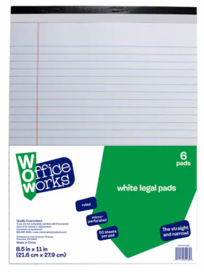 WOW Office Works Size 8.5"×11" 6Pads