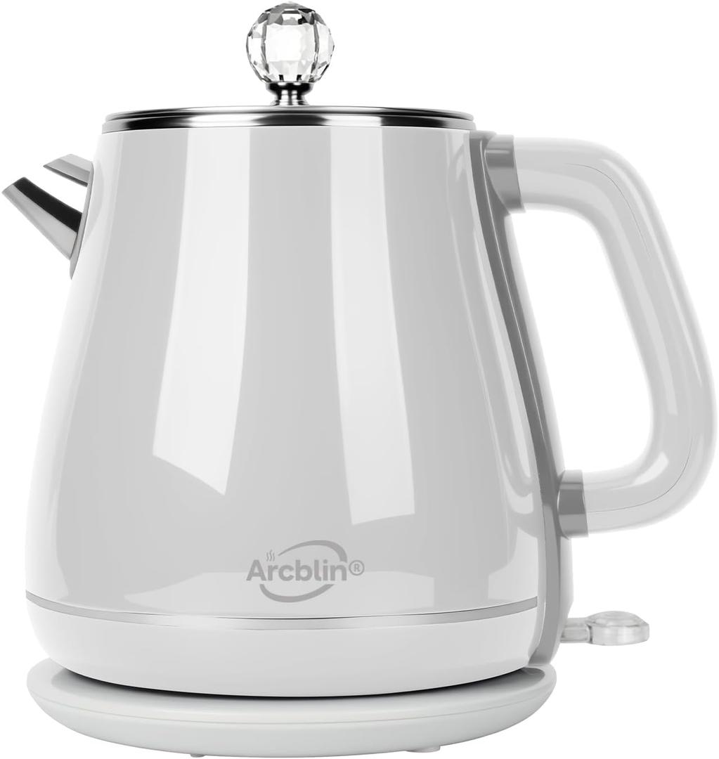 Retro Electric Kettle 1.8L, All Stainless Steel Hot Water Electric Kettle for Boiling Water, BPA Free Tea Kettle, 1350W Fast Boil, Auto Shut Off & Boil-Dry Protection