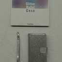Varikke for Galaxy S24 Wallet Case Detachable with Card Holder for Women, Fashion PU Glitter Leather Strap Magnetic Flip Wallet Removable Phone Case Cover for Samsung Galaxy S24 5G 6.2", Silver