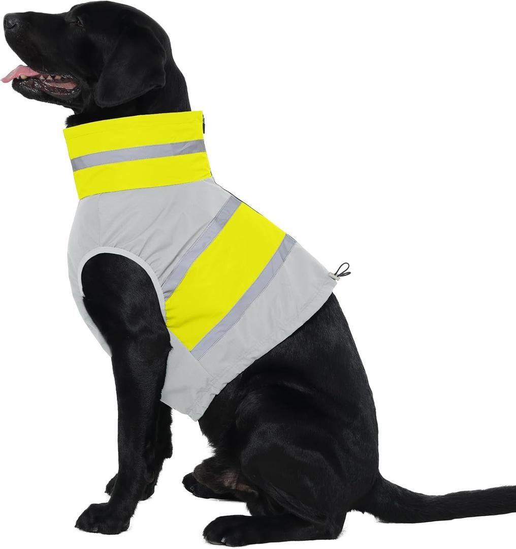 Dog Safety Reflective Vest, Pet Dog High Visibility Vest Safety Walking Costumes Glowing Jacket Lightweight Pet Night Safety Clothing Reflective Vest Zipper for Dogs, Medium
