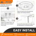 154825001 Dishwasher Heating Element Fit for Frigidaire,154482901 154663801 AP5628696 PS3653449 EAP3653449 by MIFLUS