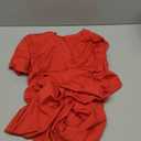 Women's Short Sleeve Dress T Shirt Bodycon Ribbed V Neck Maxi Sundress Basic Party Club Night Out Dress-Red-XL