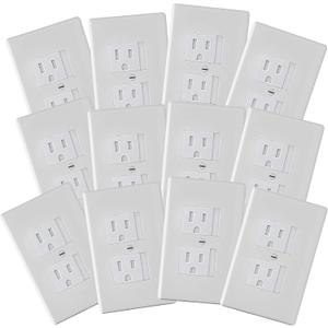 Safety Innovations Self-Closing Babyproof Outlet Covers - (For Center Screw Outlets Only) An Alternative To Wall Socket Plugs for Child Proofing, (12-Pack), (1-Screw), (White) White)