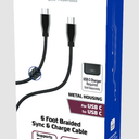 Set 2 Pack ZGEAR Metal Housing For USB C 10 Foot Braided Sync & Change Cable And 10 Foot Braided Sync Charge Cable For Lighting Tip