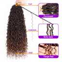 ZRQ 8 Packs Ombre Goddess Locs Crochet Hair 24 Inch Boho Faux Locs Croceht Braids, Ombre Boho Faux Locs Pre Looped Bohemian Locs Crochet Soft Locs With Curly Ends Hair Extension T30#