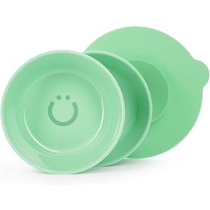 Ubbi Bowls with Interchangeable Suction Base for Babies and Toddlers, 2 Pack, Sugar Snap Green