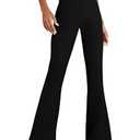 TOPSRANI Womens Stretchy Bootcut Dress Pants Flare Casual Palazzo High Waist Trousers Bell Bottom Business Office Work Black M