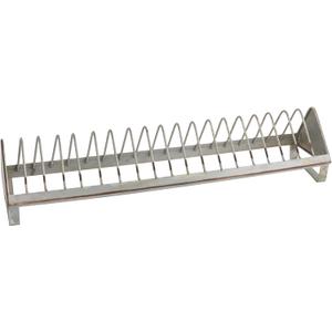 Creative Co-Op Rustic Farmhouse Metal Dish Rack with 18 Slots, Zinc Finish (24"L x 6"W x 5-1/2"H)