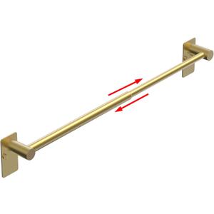 Towel Bar, 14inch to 25inch Adjustable Towel Holder Rod, Self Adhesive Wall Mounted Hand or Body Towel Rack for Bathroom Kitchen, Stainless Steel Organizer Single Bar (Gold, 1 Pack)