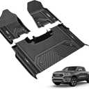 3W Floor Mats Fit for 2019-2024 Dodge Ram 1500 Crew Cab New Body (NOT Classic Models) with Original Storage All Weather TPE Accessories Custom Fit Dodge Ram 1500 Floor Liner Full Set Car Mats