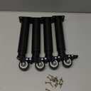 7-12 inch Metal Adjustable Furniture Legs with 2.36 inch Swivel Caster Wheels for Cabinet/Sofa/Bed/Dresser/Couch/Coffee Table,Heavy Duty Replacement Support Legs with Caster Wheels Set of 4