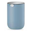 EKO Mini Desk Trash Can with Swing-Top Lid 0.4 Gallon Small Table Round Wastebasket for Office, Home, Car (Blue)
