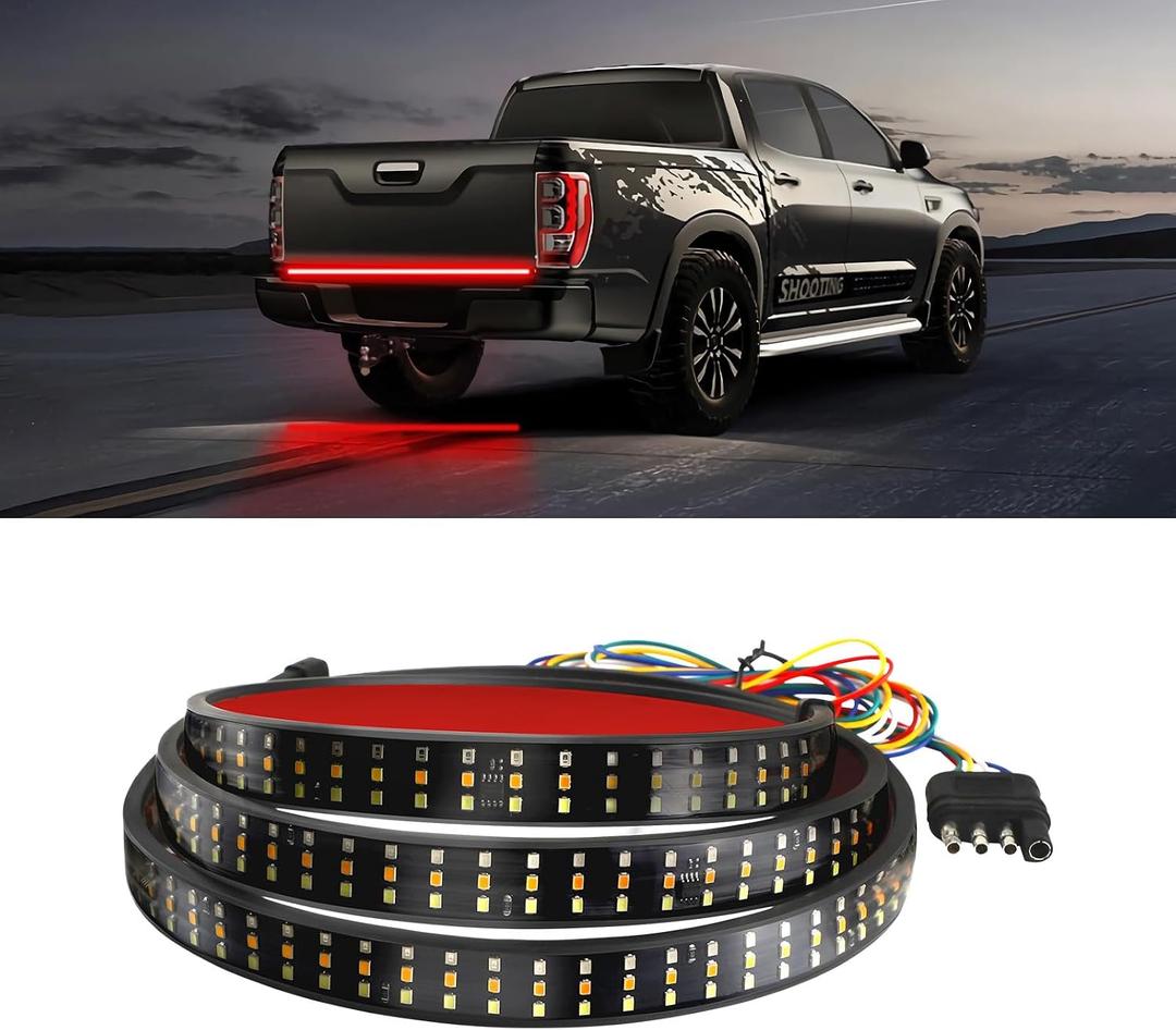 1797 Tailgate Light Bar 60 Inch LED Brake Light Strip for Truck Bed Turn Signal Reverse fit Car Pickup Trucks Exterior Rear Accessories 12V Waterproof