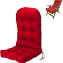 Waterproof Adirondack Chair Cushion,44inch Rocking Chair Cushion,High Back Patio Cushions Indoor and Outdoor Furniture Chair Cushions Pads with Ties (Red)