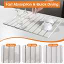 Large Stone Drying Mat for Kitchen Counter - 24"x16" Dirt-Resistant Quick Drying Fast Absorbent Non-Slip Diatomite Mat, Natural Diatomaceous Earth Dish Drying Pad for Dish Rack (White