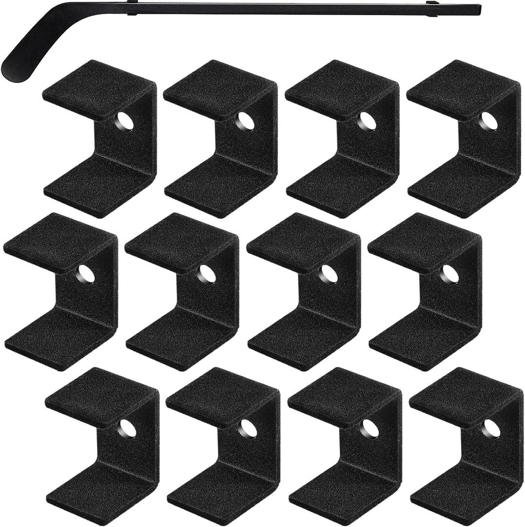 Dunzy 6/12 Pcs Hockey Stick Wall Mount Hockey Stick Hanger Holder Display Holder for Wall Bracket for Home Office Storage Organizer Gifts (Black Felt)
