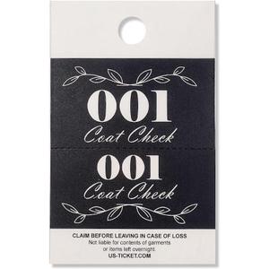 2 Part Coat Check Tickets (FANCY)
