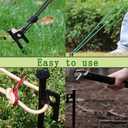 Tree Stake Kit, Heavy Duty Garden Stakes Kit Including 6 Pieces 11.8 Inches Steel Tree Stakes, 6 Pieces 15.8 Inches Tree Straps and 6 Rolls 13.1 Feet Ropes (6sets-Trees-Stake)