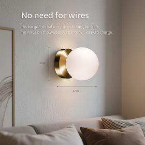 JDCQKHA Battery Operated Wall Sconce Set of 1, Dimmable Wireless Gold Wall Lamp with 14000mAh Rechargeable Battery, Portables Cordless Wall Light Fixtures for Painting Living Room Bedroom Bathroom