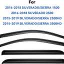 Window Visors Rain Guards for 2014-2018 Chevy Silverado/GMC Sierra 1500 Full-Size Cab, Out-Channel Window Vent Wind Deflectors Visors Shades for 2015-2019 Silverado/Sierra 2500HD 3500HD Crew Cab