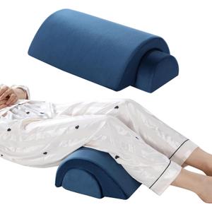 ROYALAY Half Moon Bolster Knee Pillow for Legs, Knees, Lower Back and Head, Adjustable Semi Roll Round Lumbar Support Pillow for Bed Sleeping, Health Large Half Moon Pillow for Reduce Pressure,Blue