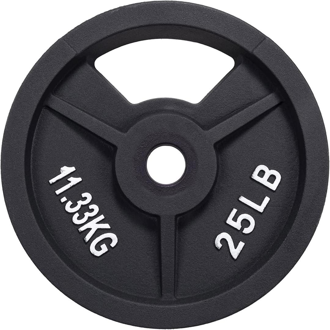 Signature Fitness Cast Iron Plate Weight Plate for Strength Training and Weightlifting, Olympic or Standard (1-Inch Center (Standard))