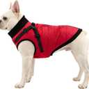 Dog Winter Coat with Hurns Built in, Dog Winter Jacket for Small, Medium, and Large Dogs, Water-Resistant?Windproof - Red - L