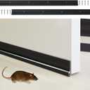 Gisafai 2 Pcs 36 Inches Metal Door Draft Stopper, Mouse Proof Door Sweep, Aluminum Rodent Proof Sweep, Noise Blocker, Keep Rodents Pests Out, Enhanced Weather Sealing, Easy to Install, Black