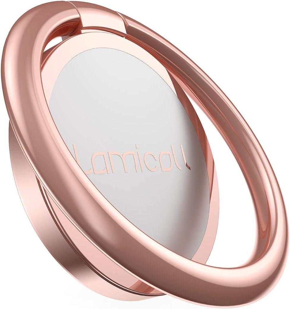 Lamicall Rose Gold Cell Phone Ring, Universal Adhesive Cell Phone Finger Grip Holder, Compatible with iPhone 17 16 15 Pro Max, Galaxy S25 S24, All Android, Christmas Women Gift Smartphone Accessories