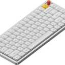 nuphy Air75 V3 Hot Swappable Wireless Mechanical Keyboard, 84 Keys 75% Custom Low Profile Keyboard with Knob, RGB Backlit, Gasket Mounted, Support Bluetooth/2.4GHz/USB-C,White-Red Nano