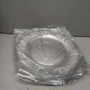 Showgeous 50 Pack Clear Plastic Charger Plates,Gold Rim,13 Inch Round