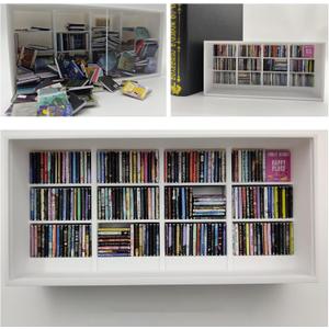Anxiety Bookshelf Ornament, Shake Away Your Worries with 200 Miniature Books, Charming Home Decor for Book Lovers, Stylish Office Shelf Display (Miniature Bookshelves, White)