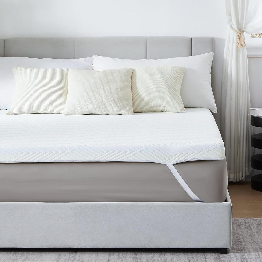 3 Inch Memory Foam Mattress Topper - Queen Mattress Topper with Cover, Mattress Pad for Pressure Relief, Premium Soft Cooling Sleep Bed Topper, Non-Slip Design