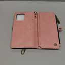 Defencase Compatible with Moto G Stylus 5G (2025) Case, RFID Blocking Wallet Case for Motorola Moto G Stylus 5G 2025 PU Leather Flip Strap Zipper Card Holder Phone Cases for Women and Men, Rose Pink